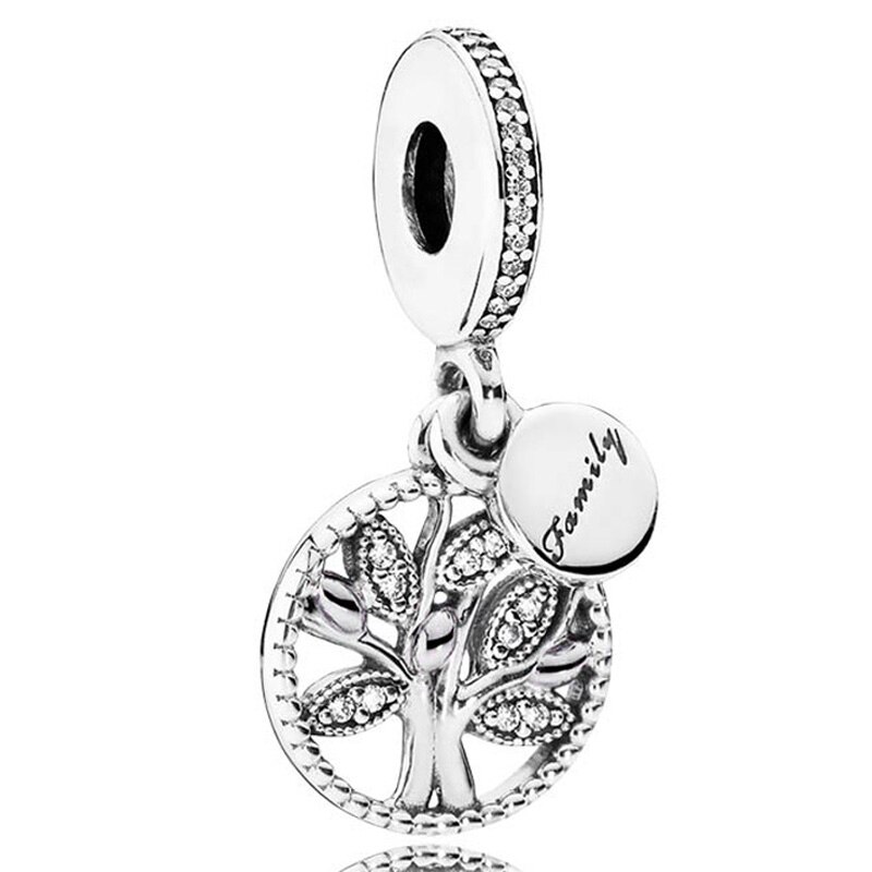 Diy Charm Gold Familie Wortels Boom Van Leven Twee-Tone Medaillon Hanger 925 Sterling Zilver Kraal Fit Originele Armband sieraden: 4