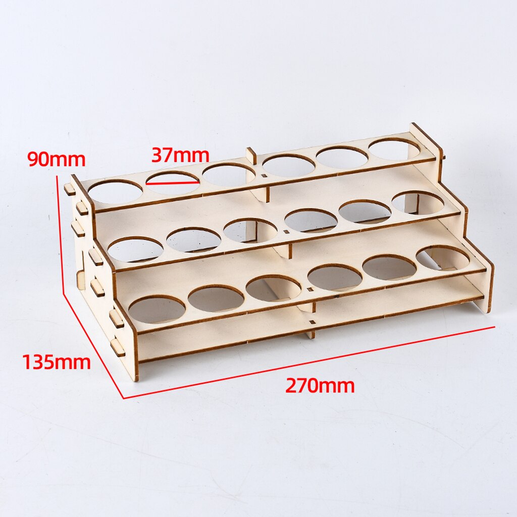 Wooden Paint Rack Stand Storage Shelf Painting Ink Bottles Stand Spraying Bottles Holder Organizer for DIY Art Painting Tool: 18 hole B