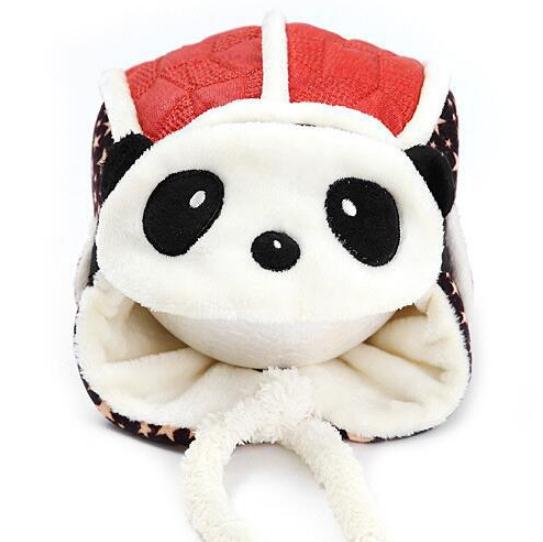 Doitbest 2 to 6 år baby gutt bomber lue tykkere tegneserie panda vinter luer pels inni barn hatter barn jenter øreklaff caps: Rød