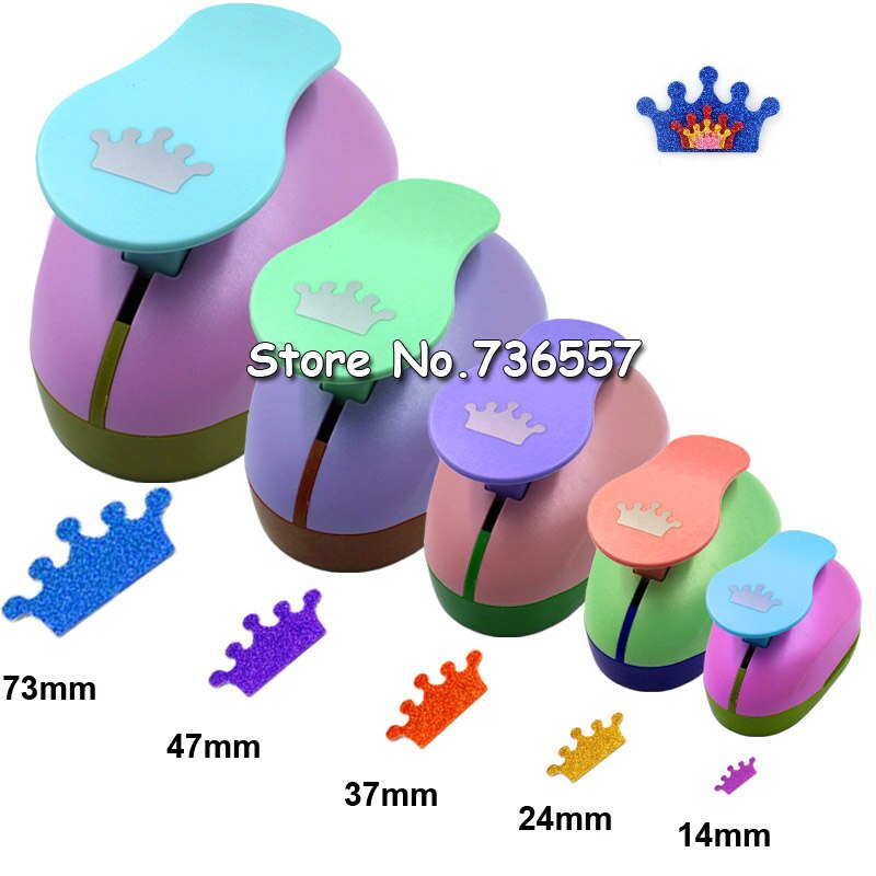 5pcs 3" 2" 1.5" 1" 5/8" circle shape craft punch Hole Paper Cutter Scrapbooking school Paper Puncher eva hole punch: crown