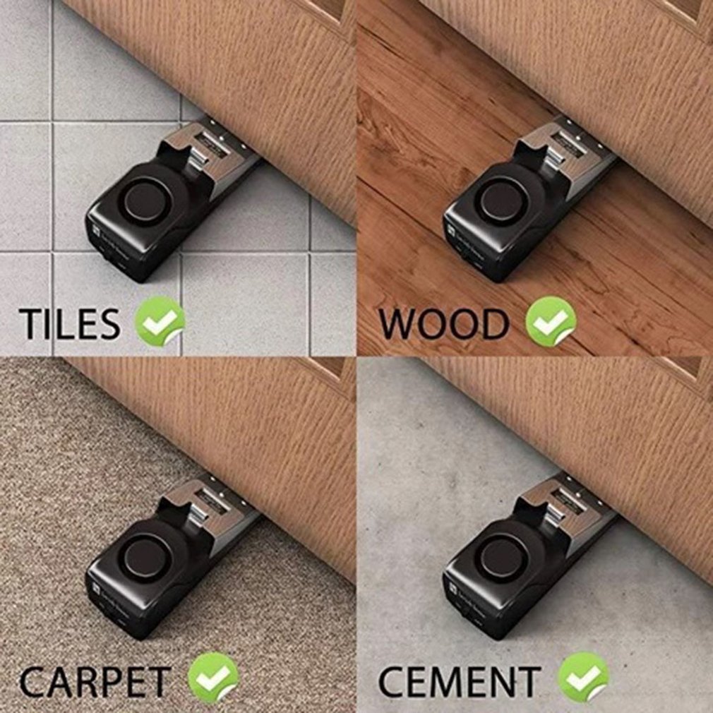 120 Db Stop System Security Home Wedge Shaped Door Stop Stopper Alarm Block Blocking Systerm For Home Dormitory Safety