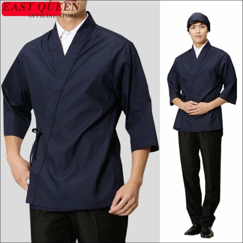 Food service men japanese chef jacket sushi chef uniform male japanese restaurant uniforms sushi chef clothing AA1374