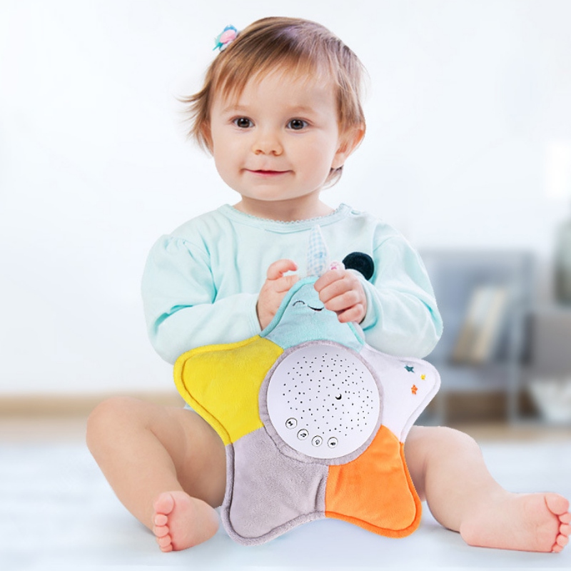 Baby Slaap Fopspeen Rustgevende Geluid Machine Zachte Ster Stijl Met Projector &amp; Lichte Muziek Slaap Speelgoed Cadeau Voor Pasgeboren Baby woodland B