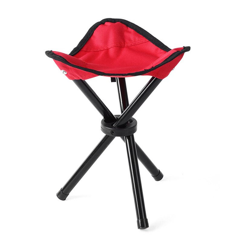 Mini Fishing Tripod Chair Folding Outdoor Stool Camping Travel Tri-Leg Stool Ultralight Chair Seat Hiking Mountaineering Pinic: S red