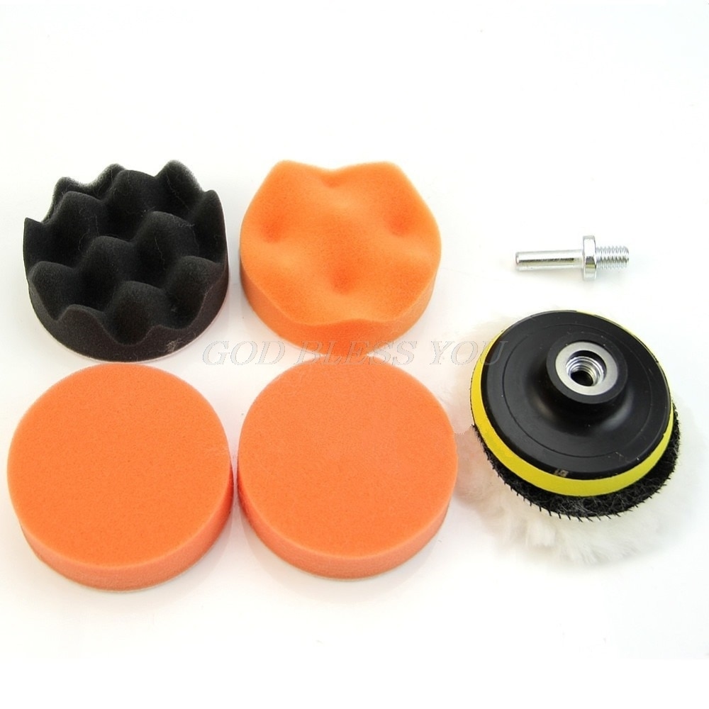 Almohadilla pulidora de 3 pulgadas, Kit de rueda de pulido de coche, adaptador de taladro M14, 7 Uds.