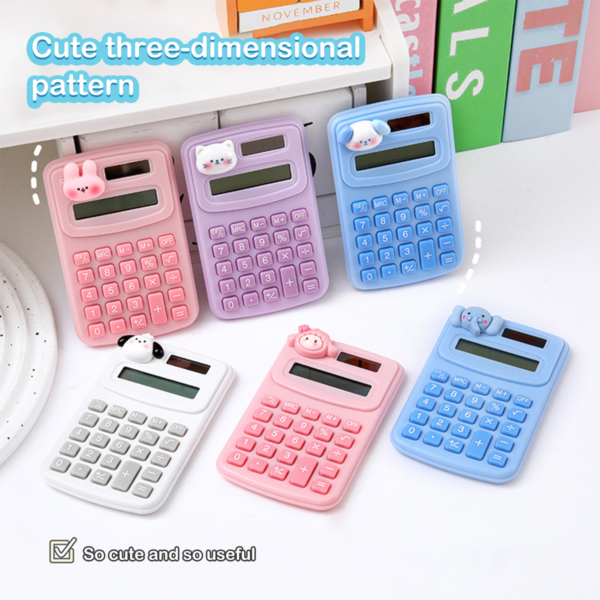 Portable Mini Cute Calculator Cartoon Digit Calculator Students Office School Supplies Stationery