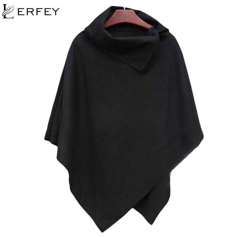 LERFEY automne Wimnter femmes surdimensionné Cape châle chauve-souris irrégulière hauts Poncho châle Cape chandails Blusas Femininas M-XL