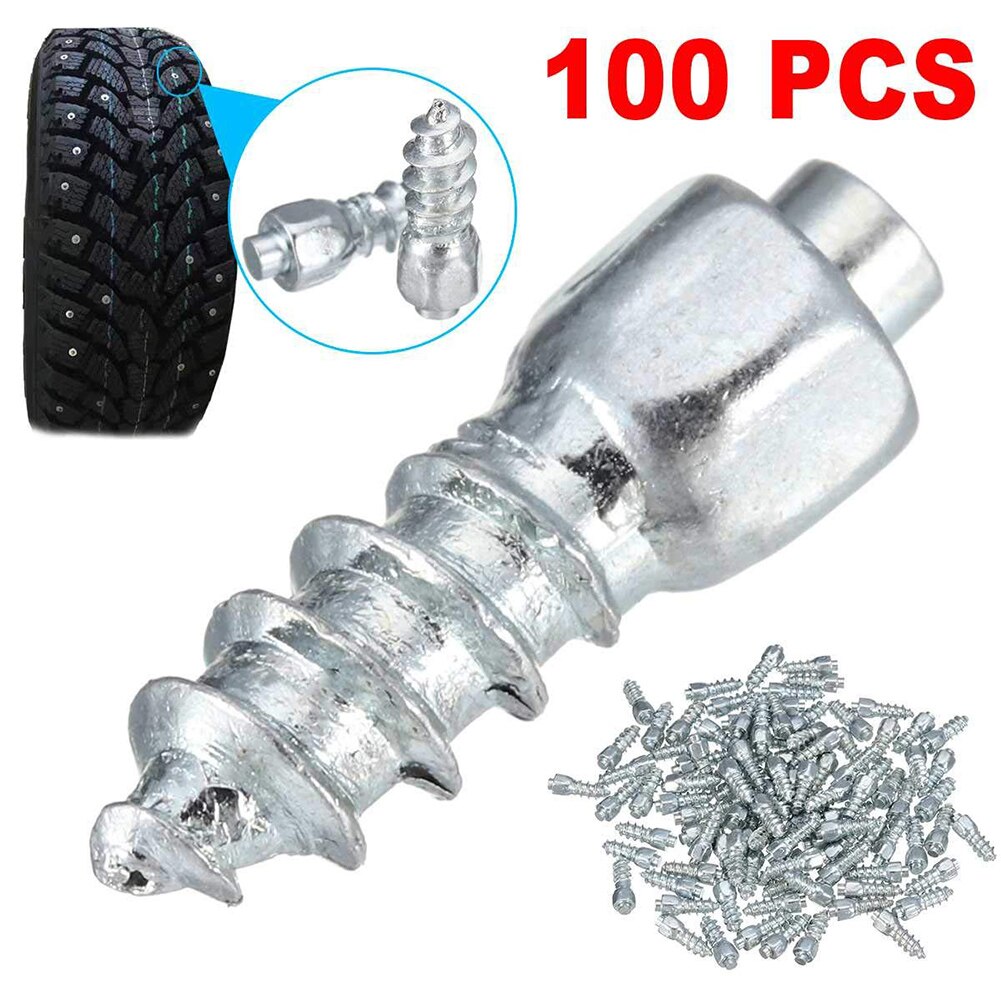 12 Mm Carbide Screw Tire Studs Snow Spikes Anti-Slip Anti-ice For Car/SUV/ATV/UTV With Installation Tool