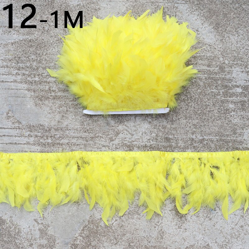 Ruban de plumes doux sans perte, 1m, 20 couleurs, bricolage artisanat jupe robe vêtements chaussures décoration couture bijoux accessoires: 12