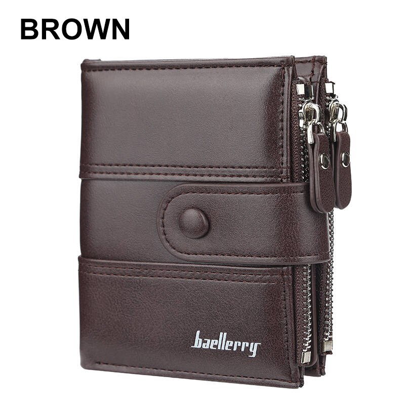 Baellery bifold carteira de couro masculino fino hipster couro cartão de crédito/id suportes insere moedas bolsas de luxo carteira de negócios: C-2