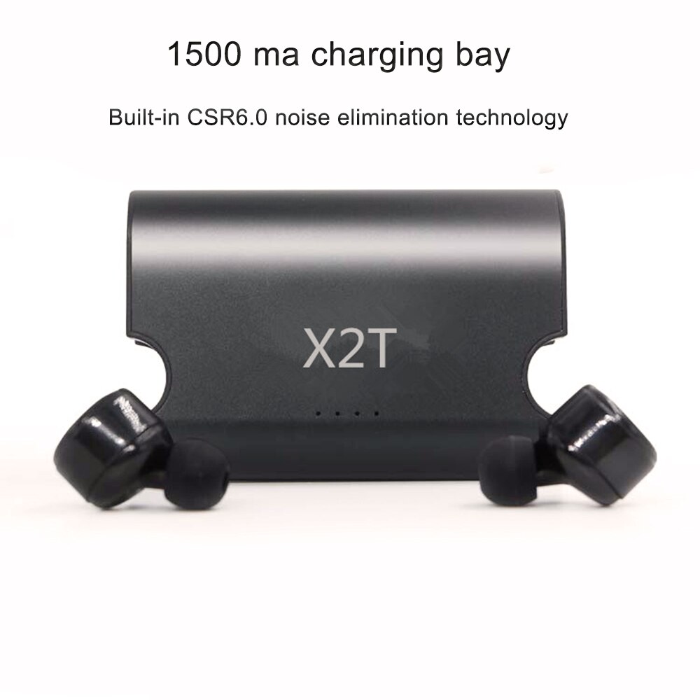 X1T mise à niveau X2T Bluetooth écouteur vrai sans fil écouteurs double Bluetooth 4.2 intra-auriculaires écouteurs 1500mAh boîte de charge casque