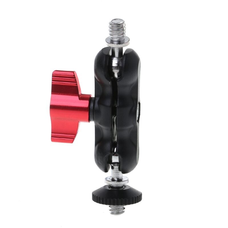 Adaptateur de montage de chaussure à Double tête sphérique, bras magique 1/4 pouces, vis Portable GPS téléphone écran LCD DV lumière vidéo DSLR caméra 95AF