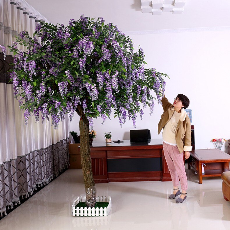 Artificial wisteria flower vine ceiling DIY wedding arch rattan bean flower string bunch party home Christmas flower wall decor