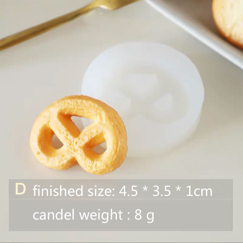 Simulation Cookie bougie moule Dessert Biscuit forme à la main bougie faisant bougie décorative Silicone moule: D-mold