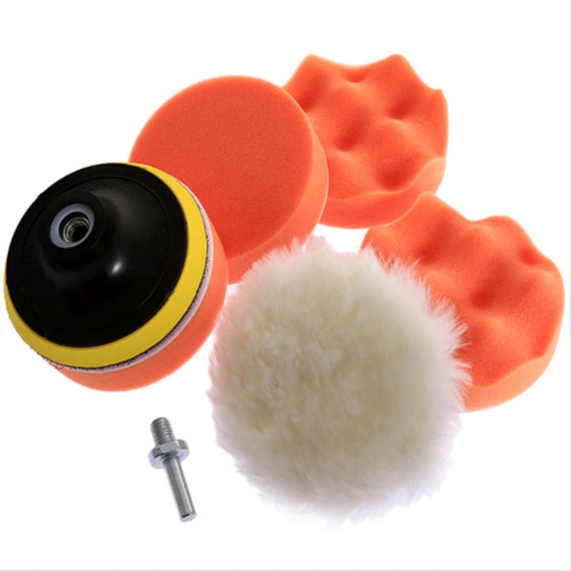 7Pcs Car Polishing Waxing Sponge Wheel Buffing Pad Set Car Polisher with M10 Drill Adapter Pad Diameter 3Inch for Electric Drill