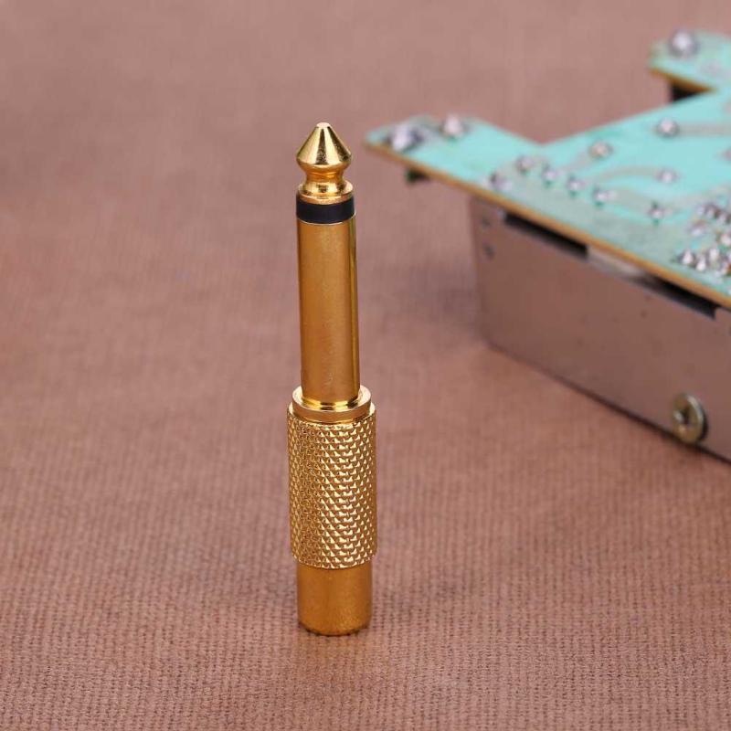 Audio Stereo Adapter Plug Converter Headphone 1pc 6.35mm 1/4in Mono Male Jack to RCA Female Plug Audio Adapter Connector
