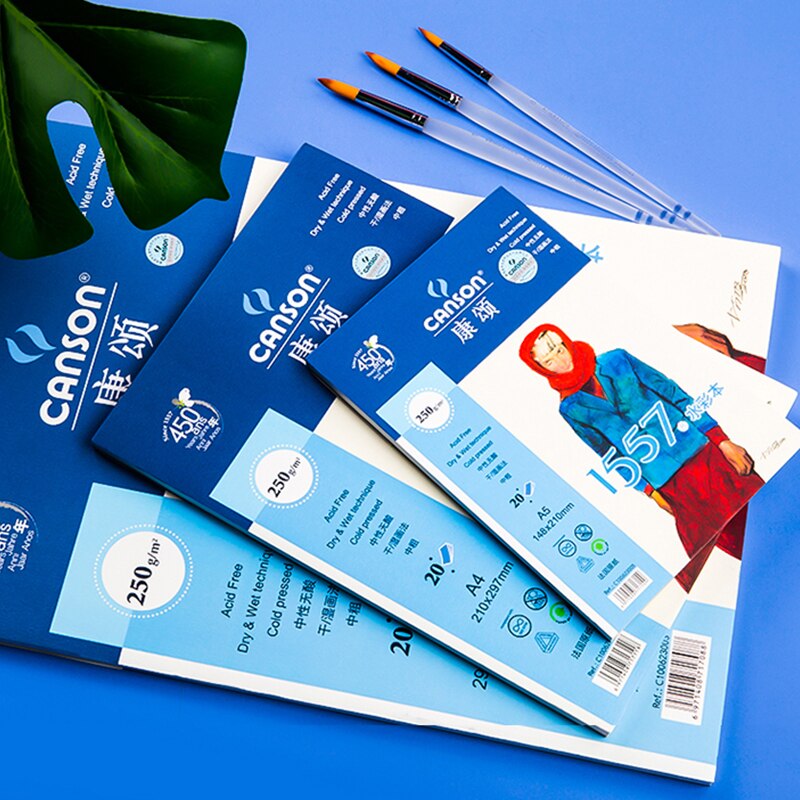 CANSON Watercolor Book/Pad/Paper 8/16/32K A3/A4/A5 180/200/250/300g/m² Art Drawing Watercolor Paper Stationery 1557