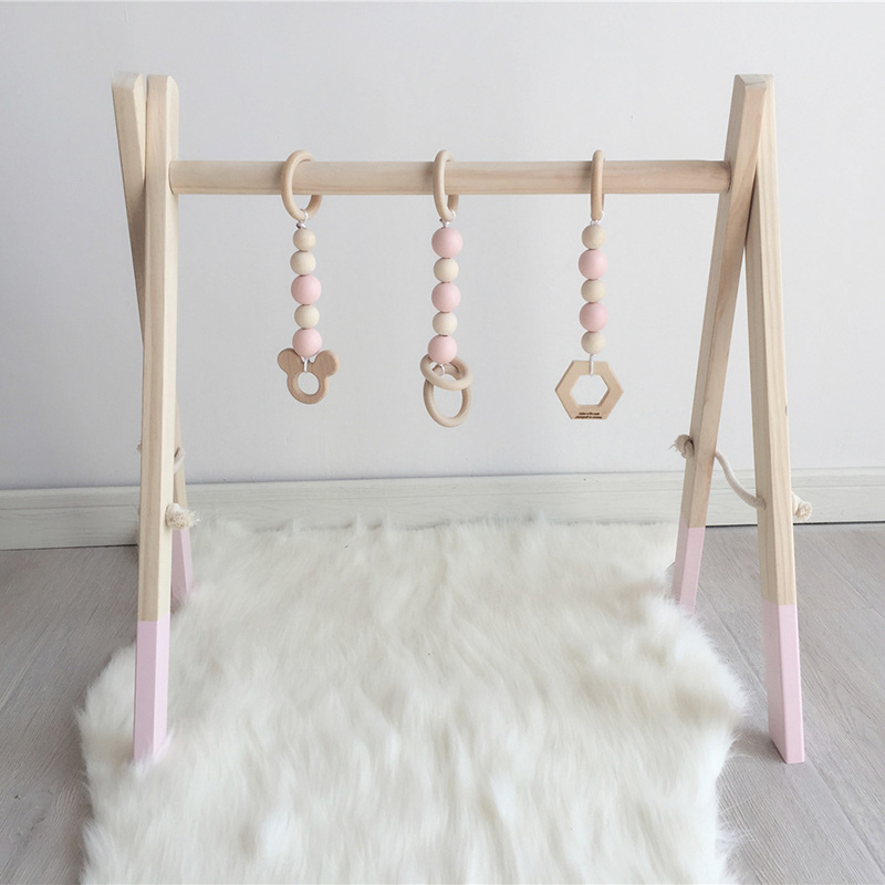 Nordisk indretning til babyværelse lege gymnastiklegetøj børnehave sanselegetøj børneværelse tøjstativ tilbehør fotografering rekvisitter: Lyserød