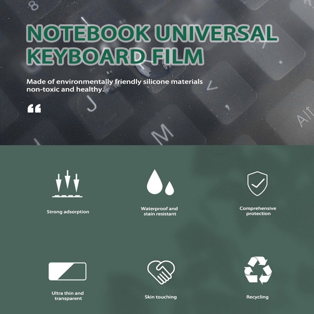 Keyboard Cover Skin Waterproof Dustproof Silicone Film Universal Tablet Keyboard Protector For Notebook