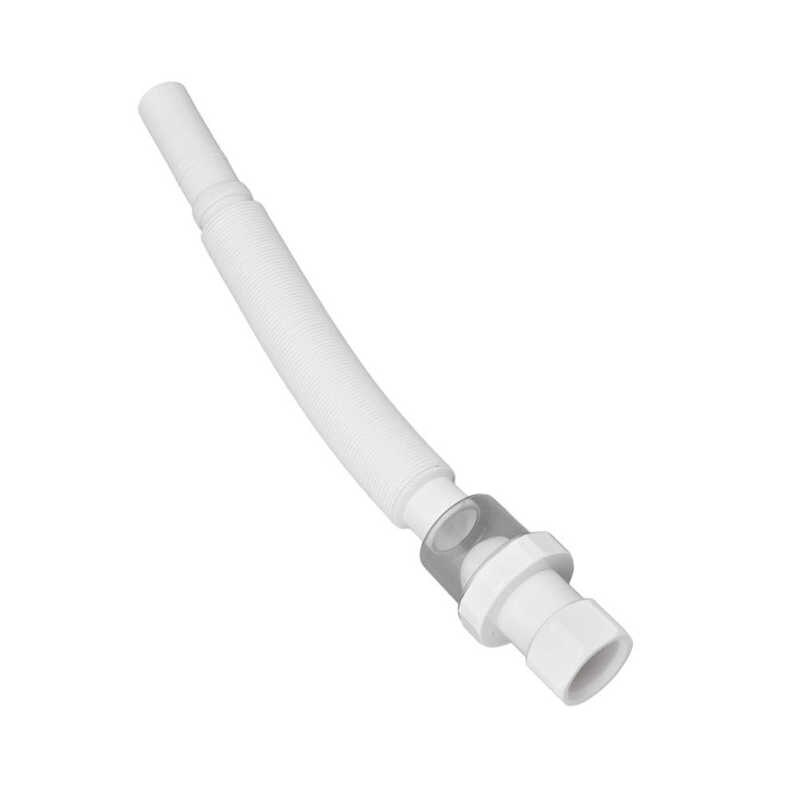 Sink Drain Pipe Laundry Drain Tube White Wash Basin Drain Hose with Securing Clip for Bathroom