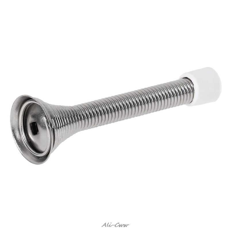 1Pc Rubber Cap Metal Door Stops Spring Stopper Wall Mounted Skirting Board 85mm Door Stopper