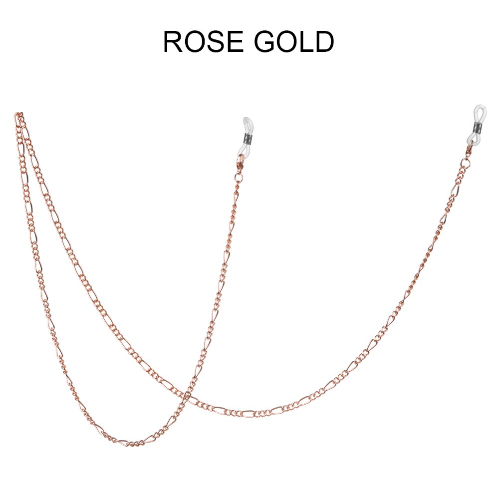 dla obu płci moda antypoślizgowy metalowy łańcuszek robić okularów uchwyt na okulary przeciwsłoneczne naszyjnik robić czytania okulary smycz okulary sznury uchwyt robić okularów: róża złoto