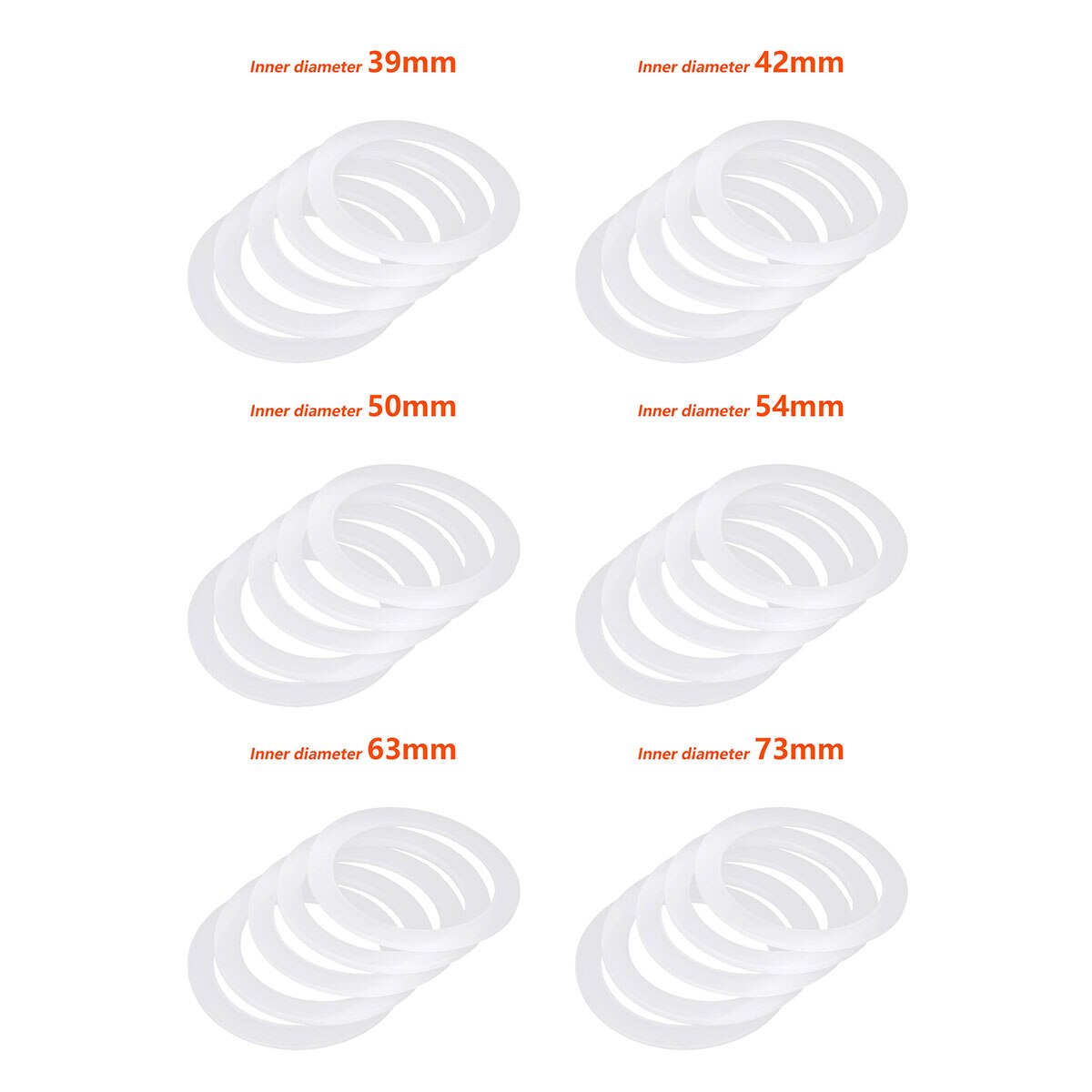 5Pcs Siliconen Afdichting Ringen Zacht Flexibele Vervanging Pakkingen Rubber O Ringen Ringen Met 1/2/3/6/9/12-Cup Moka Express Potten