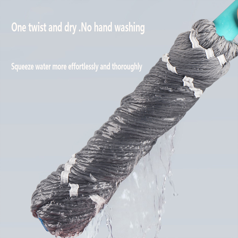 Telescopic Mop with Long Handle Squeezing Microfiber Strong Water Absorption Hand-free Wet and Dry Mop Cleaning Tool Accessories