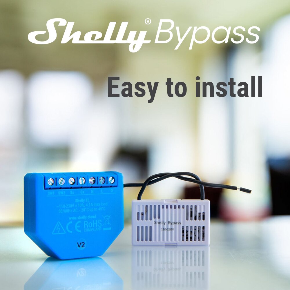 Shelly Bypass 2Pcs Used to Associate Shelly Dimmer 2 Shelly 1L 1 Suitable for 110V-220V