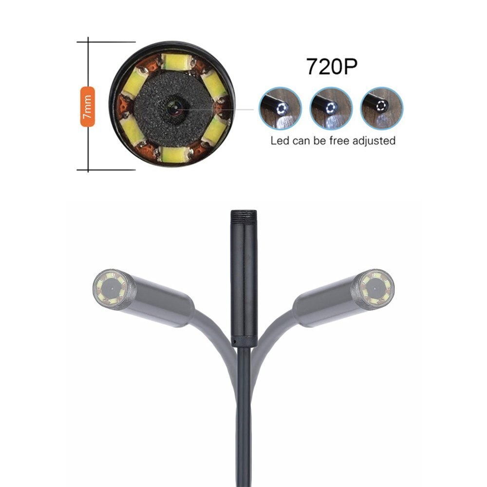 3 m 5.5mm LED Lente Rígida Cabo USB Câmera de Inspeção de Cobra tubo de Endoscópio com 6 LED Endoscópio IP67 À Prova D' Água para iphone PC