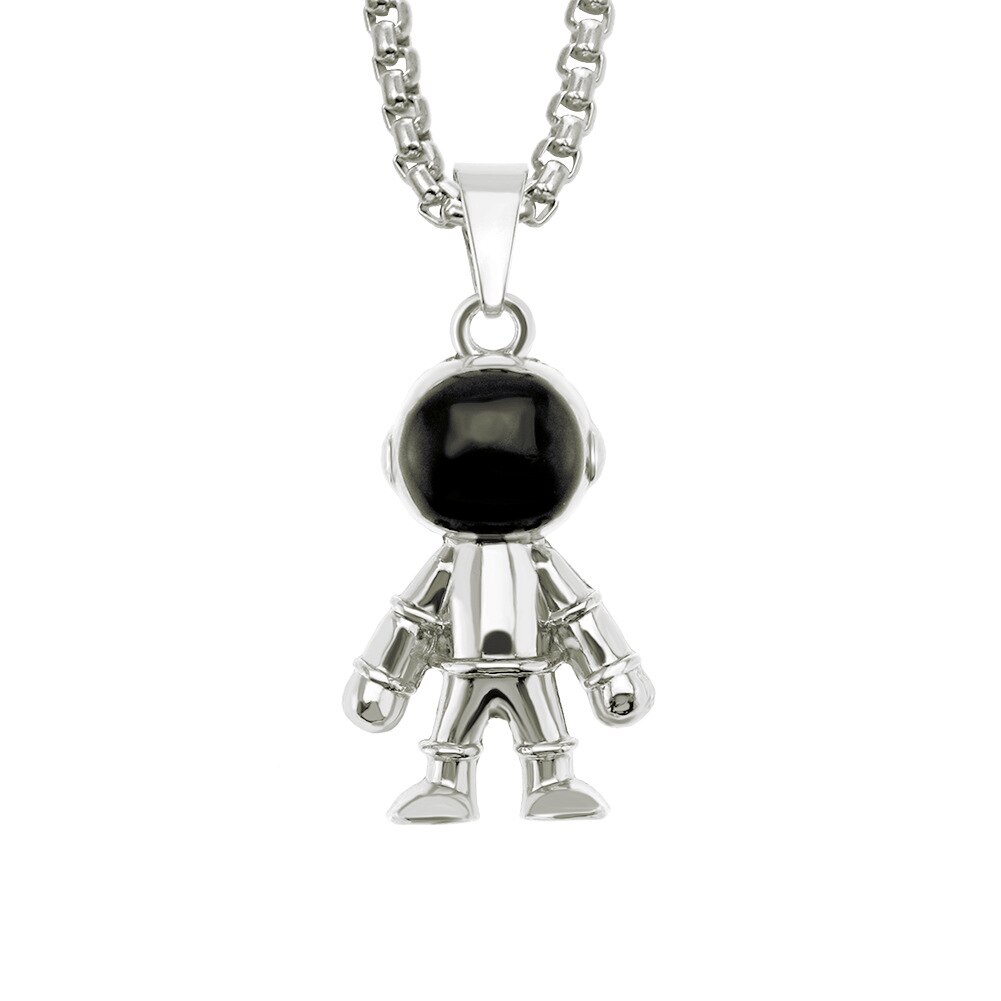 Chuhan Mode Gouden Ketting Trend Hip Hop Persoonlijkheid Star Astronaut Hanger Ketting Mooie Astronaut Mannen Vrouwen Choker C125: Silver