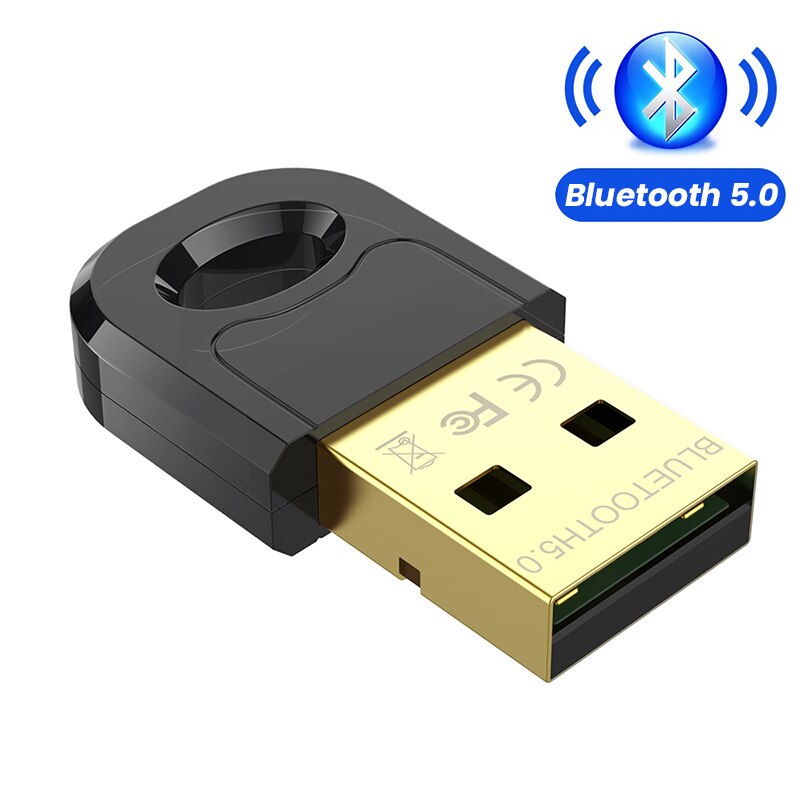 Adaptador de Bluetooth 5,0 para ordenador, transmisor USB inalámbrico, Dongle 5,0, Mini transmisor de Bluetooth 4,0 para PC: Bluetooth 5.0 Black