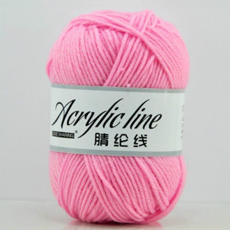 Tejer algodón de bambú Crochet suave hilo de lana de punto bebé 50g: Rosa