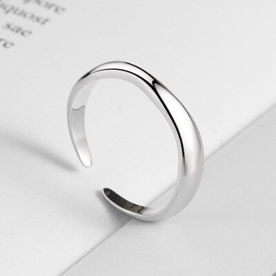 Huanzhi Geometrische Ovale Onregelmatige Curve Glossy Eenvoudige Lijn Persoonlijkheid Verstelbare Opening Ring Voor Vrouwen Partij Sieraden: C