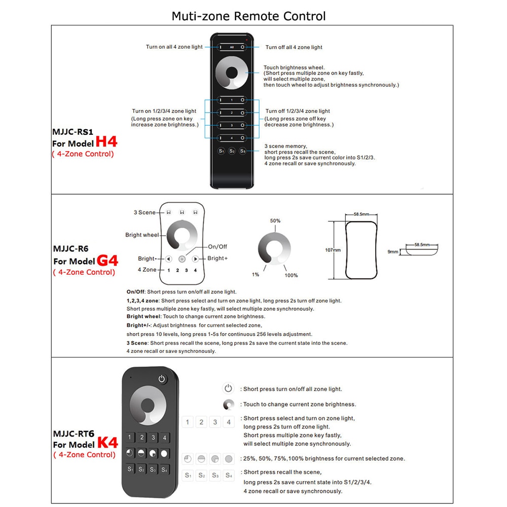 LED Dimmer 220V 230V 110V AC Wireless 2.4G RF Remote Controller Dimmable Wifi Smart LED Lamp Bulb Knob Triac Dimmer Light Switch