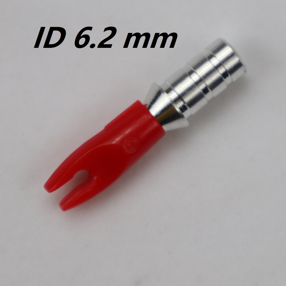 36pcs Arrow Pin Nocks Arrow Nock +Aluminum Pin For 4.2 mm 6.2 mm Carbon Arrow Shaft DIY Archery Accessories: ID 6.2 mm red 1