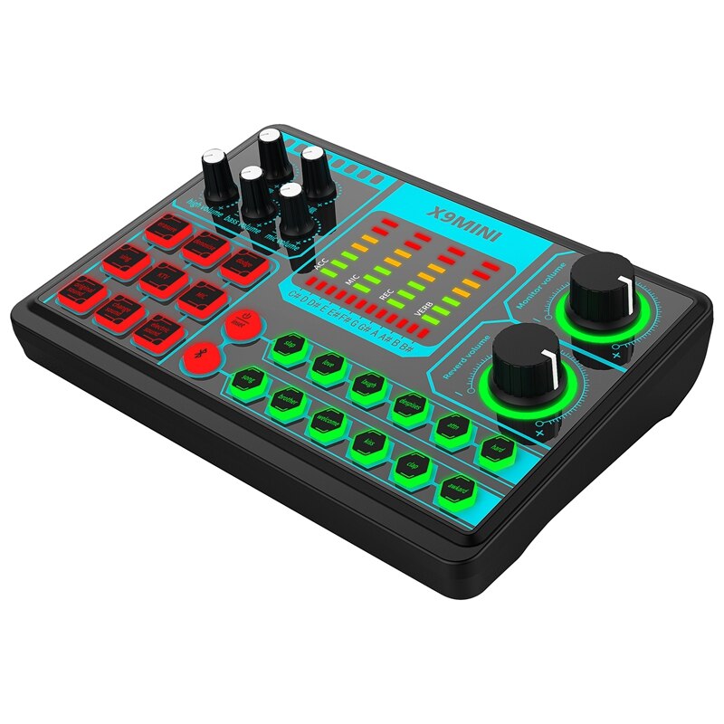 X9 MINI Computer External Mobile Phone Sound Card Repair Tone Mixer Suitable for Home Computer Recording, Live Broadcast