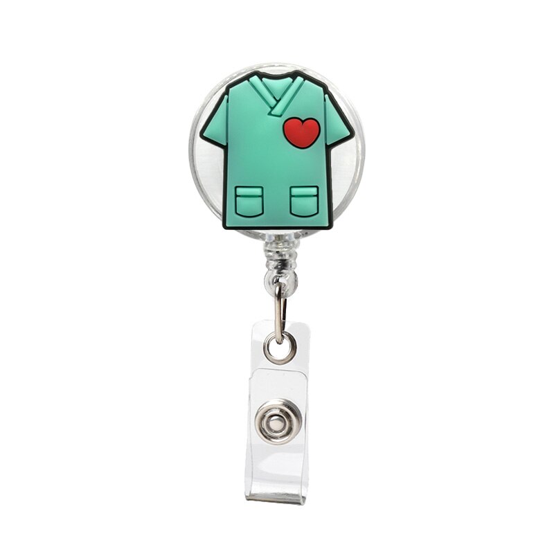 1PCS Retractable Pull Badge Nurse Cute Badge Reel Clip Badge Holder Yoyo Card Doctor ID Card Chain Clips School Student Office: 1504-08 1pcs