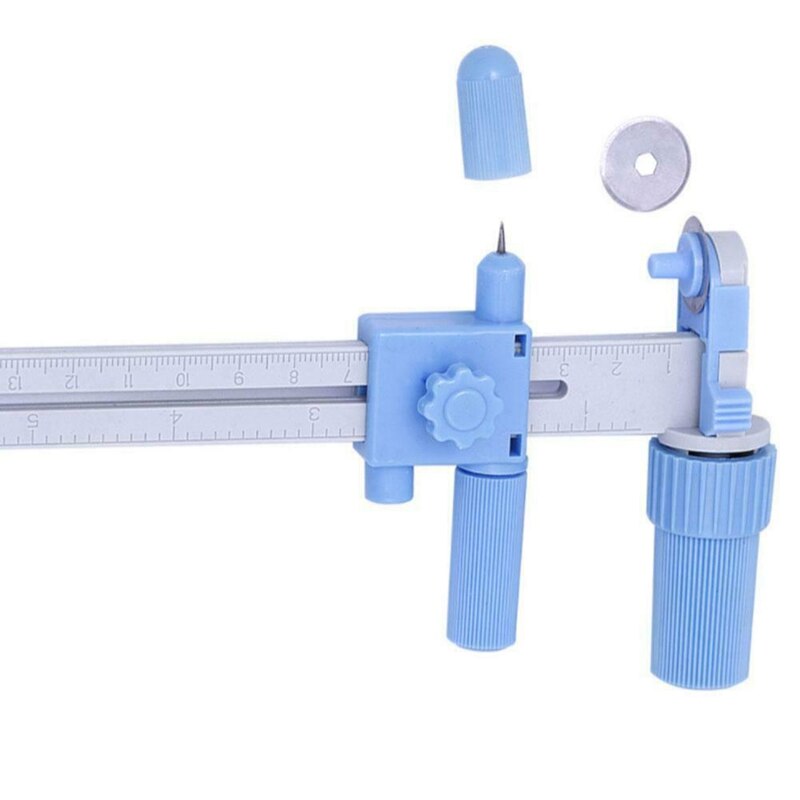 Cortador de brújula giratorio ajustable 20mm-180mm DIY cortador de círculos con cuchillas para costura de Patchwork de papel