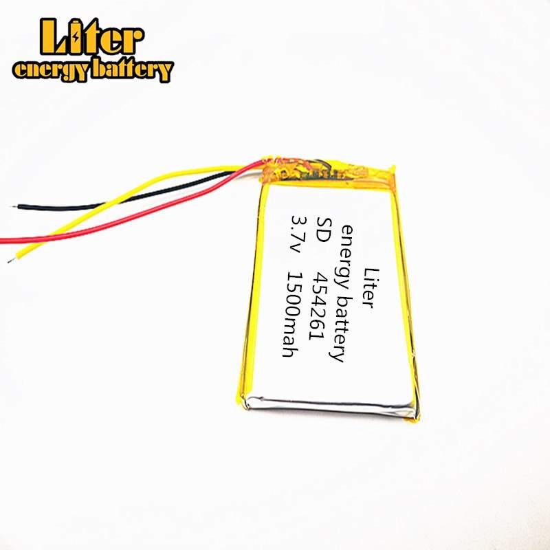 10 stück/lot, 3 -poliger, hochwertiger 3.7v,1500- mah ,454261 polymer-lithium-ionen-akku (li-ion) für spielzeug, powerbank, gps ,mp3,mp4 gerät