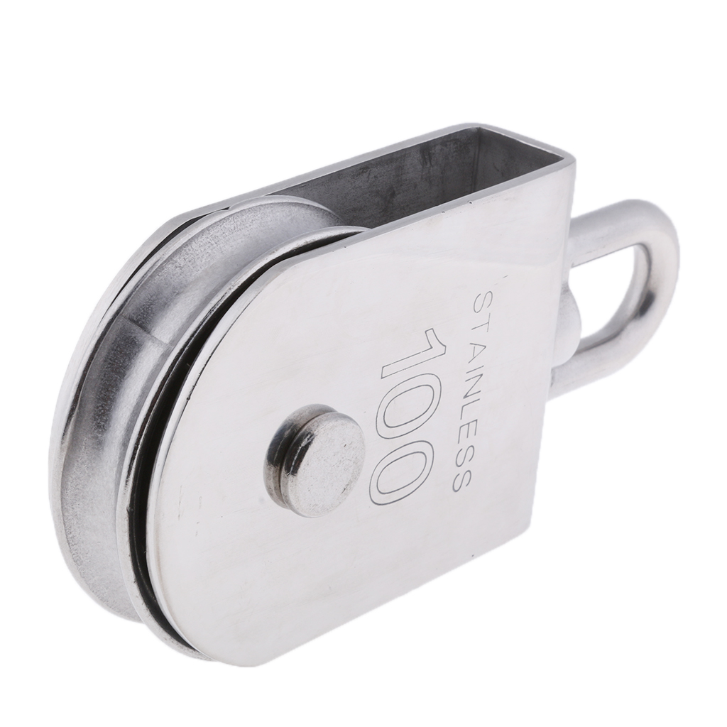 100mm 304 Stainless Steel Single Wheel Swivel Lifting Rope Pulley Block