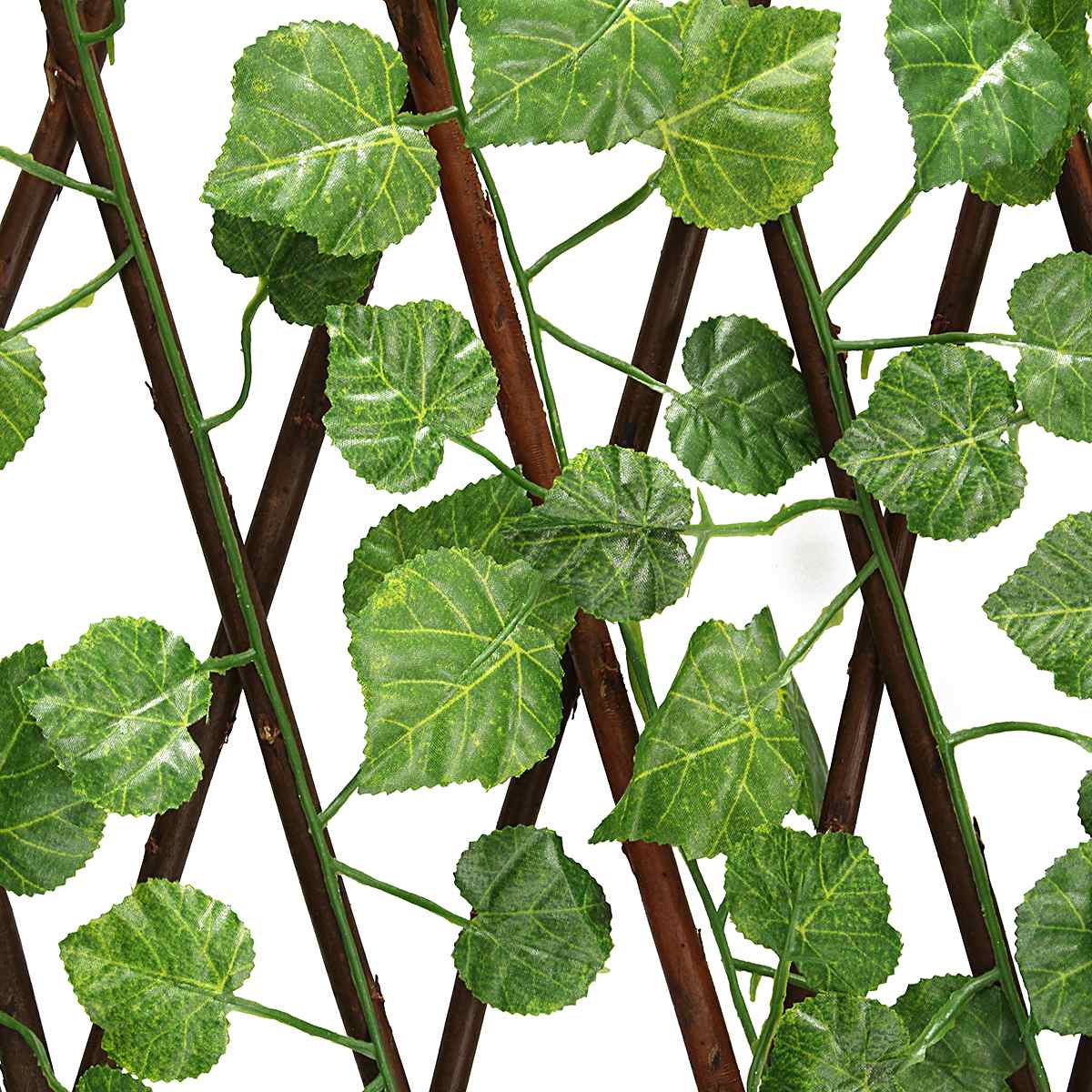 70cm Artificial Garden Trellis Fence Expandable Faux Ivy Privacy Fence Wood Vines Climbing Frame Gardening Plant Decor