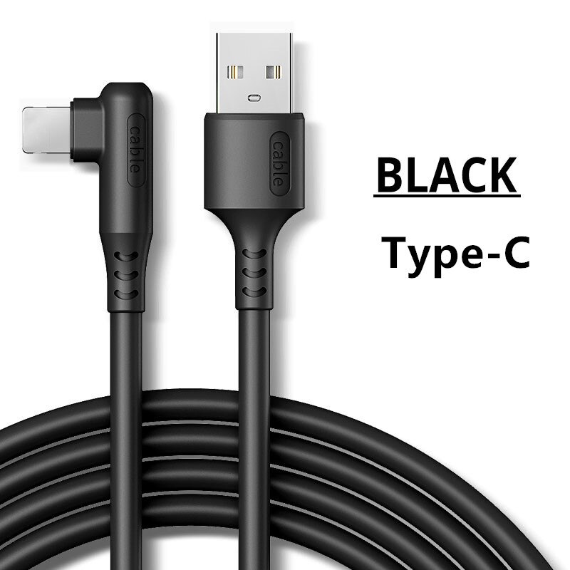 ROCK 5A USB Type C chargeur câble pour Redmi note 8 Samsung Charge rapide 3.0 USB C câble de Charge rapide USB type-c fil pour Huawei: Black / 200cm