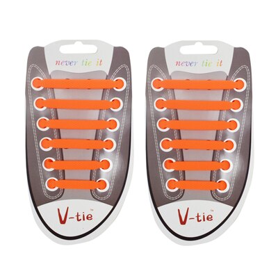 Cordones elásticos de silicona para niños, para primeros pasos, para zapatillas de deporte, impermeables, 1 juego/12 Uds.: orange