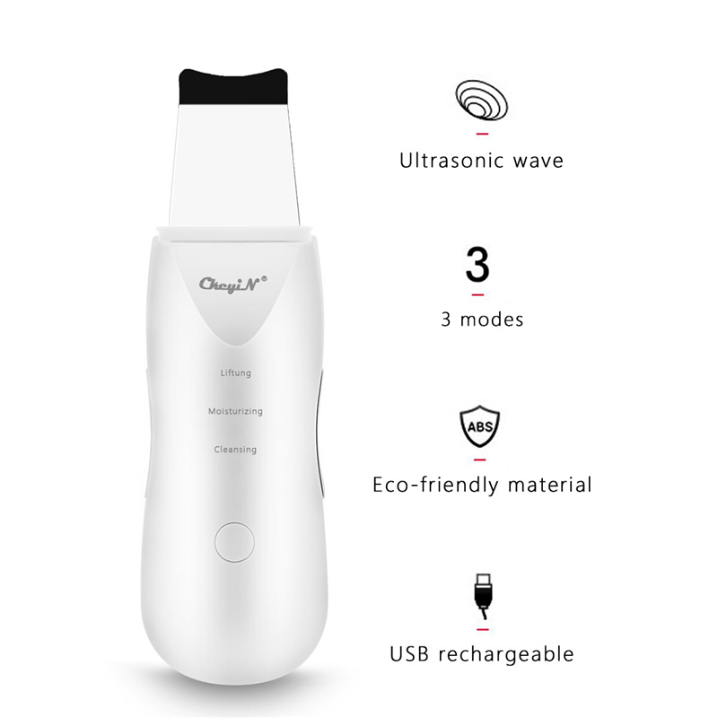 Ultraljud vibration pormask remover skrapa usb uppladdningsbar hud skrubber död hud peeling spade hud dra åt skönhetsverktyg