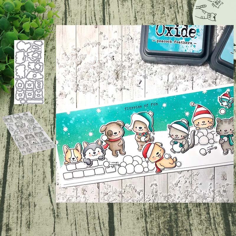 Zima zwierząt przezroczysty silikon matryce robić cięcia metalu i wyczyść pieczęć pieczęć robić album na zdjęcia DIY robić scrapbookingu dekoracyjne