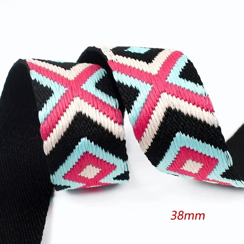 2 meter 38mm meetee polyester jacquardvävband ryggsäcksrem bälte kläder bindningstejp sytillbehör