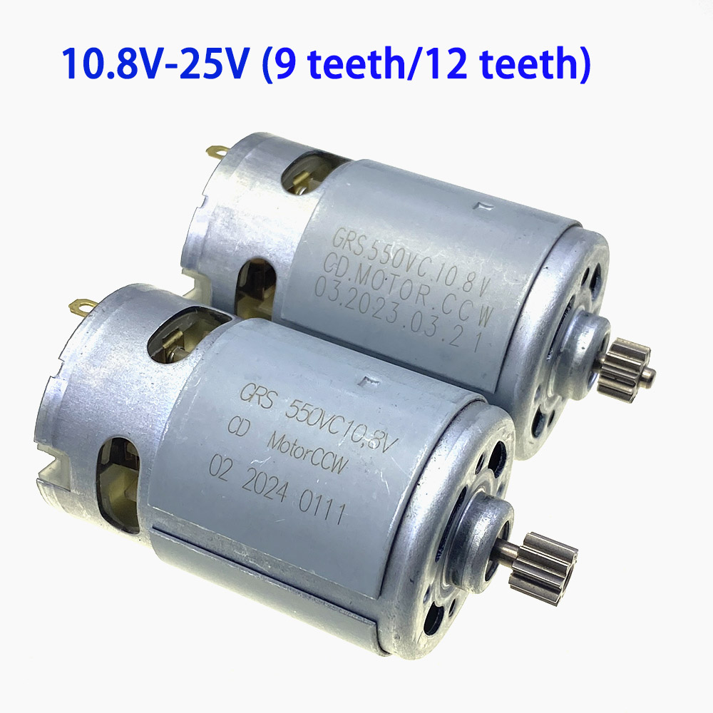 RS550 Motor 17 14 15 11 12Teeth 9Teeth 7.2 9.6 10.8 12V 14.4V 16.8 18V 21 25VGear 3mmShaft For Cordless Charge Drill Screwdriver