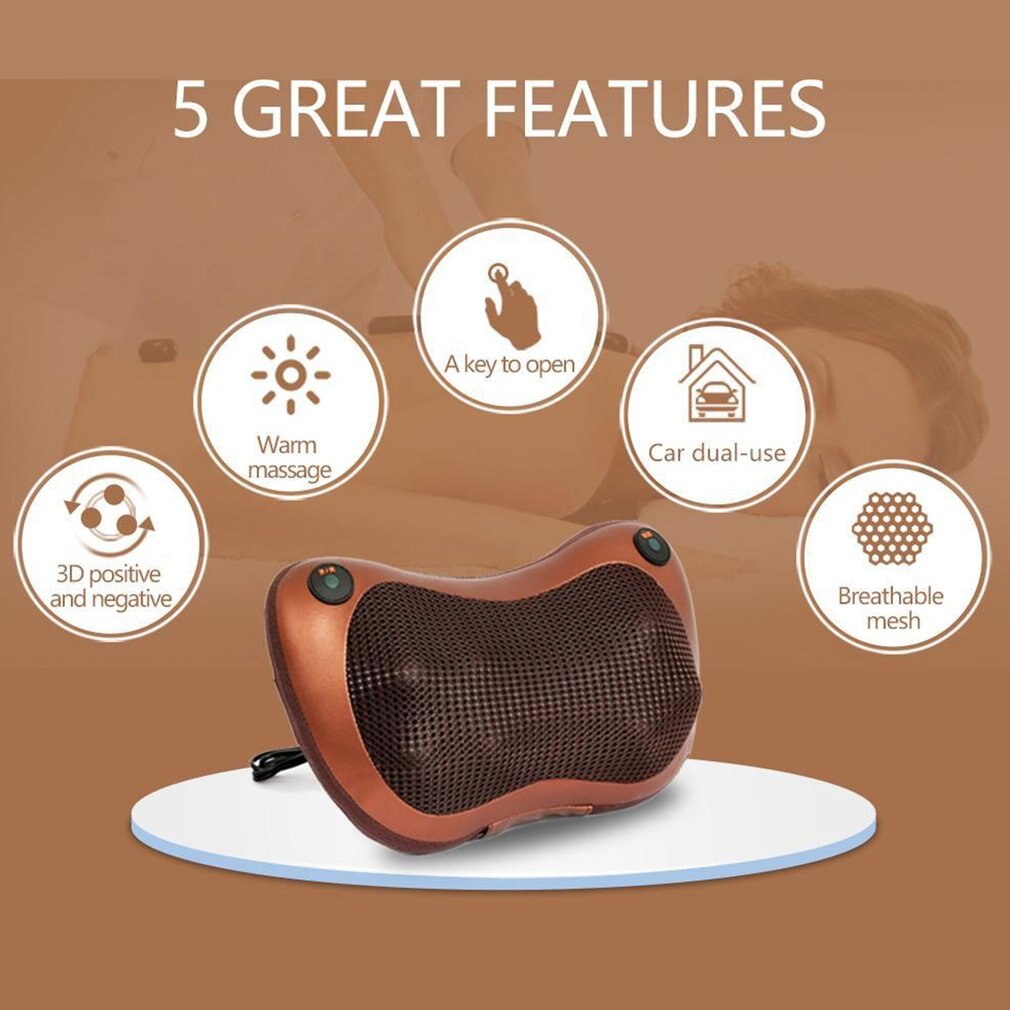 Vehicle-mounted Household Cervical Massager Whole Body Multifunctional Low Voltage Heating Massage Pillow