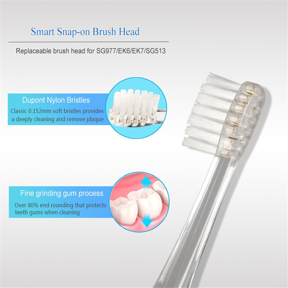 SEAGO-cepillo de dientes eléctrico sónico para niños, cabezales de repuesto con temporizador inteligente, batería LED, para 3-12 años